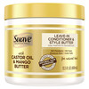 Suave Professionals Hair Conditioner Leave In Styling Butter for Natural Hair Castor Oil Mango Butter No Parabens No Dye