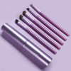 AKOAK 5 Pcs/set Travel Portable Mini Eye Makeup Brush Set Apply Eyeshadow Eyeliner Eyebrow Brush Lip Makeup Brush Set Makeup Tools (Purple)