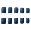 JINDIN Press On Nails Square Blue Short Matte Fake Nails with Glue Design False Nails Full Cover Acrylic Sticker On Nails for Women Girls 24 Sheet (N