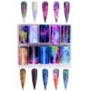Kalolary 20 Color Starry Sky Stars Nail Art Foil with Nail Glue, Holographic Nail Art Transfer Stickers DIY Decoration, for Nail Art Salon or Home Us