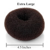 Beaute Galleria Hair Donut Bun Maker Ring Style Mesh Chignon Ballet Sock Bun (X-Large, Brown)