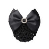 1Pcs Black Rhinestone Satin Bow Barrette Bowknot Snood Net Barrette Hair Clip Bun Cover Hairnet Bowknot Decor French Hair Clip Women ladies Girls Hai