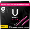 U by Kotex Tampons, Click Compact, Regular Absorbency, Unscented, 45 Count