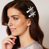 Christmas Snowflake Hair Clips Clear Crystal Rhinestone Snowflake Hair Barrettes Sparkly Winter Xmas Hairpins Metal Headpiece Hair Accessories for Wo