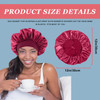 4PCS Silk Bonnet for Sleeping,Hair Wrap Satin Bonnets Shower Cap for Black Women Men, Elastic Wide Band Hair Bonnet Cap for Sleeping Curly Hair(Black