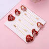 Valentines Day Heart Hairpins for Women Enamel Glitter Rhinestone Hearts Hair Clips Sweet Love Heart Hair Barrettes Bridal Party Styling Hair Access