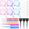 Yetene 27 Pcs Hair Highlighting and Coloring Kit Include 6 Highlight Cap for Hair Dying Coloring Frosting Caps 6 Dye Sha