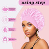 4PCS Satin Hair Bonnet for Sleeping,Bonnets for Black Women Men,Silk Bonnet for Sleeping,Hair Wrap Cap for Curly Hair,Elastic Wide Band Hair Bonnet S