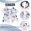 7.4" Large Christmas Hair Bow Hair Ties, Snowman Snowflake White Christmas Cheer Bows Ties with Elastic Ponytail Holder Hair Bands Christmas Hair Acc
