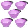 FRCOLOR Hair Color Mixing Bowls with Handle Set of 5 Reusable Hair Dye Bowls for Salon and Diy Coloring Wide Deep Design