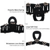 AIUPUOC Heart Hair Claw Clips for Women Valentine Heart Rhinestone French Black Flocking Hair Clips for Thick Hair Non-slip Hair Barrettes Accessorie