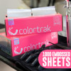Colortrak Embossed Sheets Silver Aluminum Foil Popup Dispenser 1000 Precut Sheets Nonslip Textured for Hair Foil Colorin