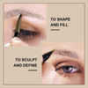 Music Flower 3 Pcs Eyebrow Pencil Set with 2 Dual Ended Waterproof Long Lasting Liquid Eyebrow Pen and with 1 Eyebrow Br