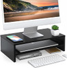FITUEYES Monitor Stand 2 Tier Computer Monitor Riser Shelf Wood Desktop Stand for Laptop Computer Screen Desk Organizati