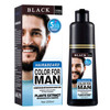 Mens Mustache Beard Dye for Gray Hair Coverage Natural Black Color in 5 Minutes Easy Application Shampoo for Facial Hair
