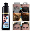 Mens Mustache Beard Dye for Gray Hair Coverage Natural Black Color in 5 Minutes Easy Application Shampoo for Facial Hair