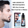 Mens Mustache Beard Dye for Gray Hair Coverage Natural Black Color in 5 Minutes Easy Application Shampoo for Facial Hair