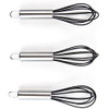 Hair Color Whisk Set 3 Silicone Mixers with Stainless Steel Handles Hair Dye Whisks for Blending Color in Salon or Home