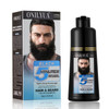 Mens LongLasting Black Hair Dye Root Touch Up for Gray Coverage 5 Minute Natural Beard Mustache Coloring Shampoo 3in1