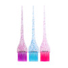 Colortrak 3 Pack Mini Glitter Trio Brush Bowl Set Small Brushes with Colorful Feather Bristles Stackable Color Bowls wit