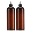 Segbeauty 169oz Amber Squeeze Bottles 2Pcs 500ml Refillable Hair Dye Colored Applicator Bottle with Angled Tip PET Twist