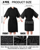 Toulite 4 Pcs Salon Client Gown Robes Cape Hair Salon Black Smock Client Gown Cape with Adjustable Tie for Hair CuttingN
