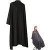 Hair Cutting Cape Large Lightweight Water Resistant Salon Cape with Snap Closure 60in x 575in for Adults Black