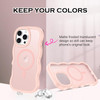 YINLAI Case for iPhone 16 Pro Max 6.9-Inch, Magnetic Compatible with Magsafe Cute Curly Wave Frame Slim Translucent Matte Supports Wireless Charging
