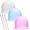 3 Pieces Reusable Silicone Hair Staining Cap Multicolor Hair Coloring Dye Cap with Metal Hook Silicone Hair Coloring Cap