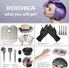 ROOHUA 16 Pieces Hair Dye Coloring Kit Hair Tinting Bowl Hair agitator Dye Brush Ear Cover Hairpin Hair Coloring Cape Fo