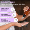 BRIGHTFROM Twist Top Applicator Bottles 8 OZ Squeeze Empty Plastic Bottles Black Nozzle BPAFree PET Refillable OpenClose