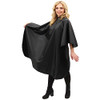 ForPro Professional Collection Poly Chemical Cape Professional Hair Salon Styling Cape with Adjustable Snap Closure Blac