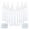 Trendbox 4oz Clear Plastic Bottles Applicator with Twist Top Cap BPAFree for Hair Oils and Liquids 6 Pack with 6pcs Labe