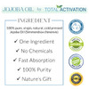 Total Activation Organic Jojoba Oil for Skin Hair Nails 100 Pure Natural Unrefined Cold Pressed Natural Face Moisturizer