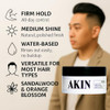 AKIN Official Pomade for Men and Women Medium Shine Firm Hold Water Based Flake Free Easy to Wash Out 33oz Travel Friend