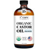 Castor Oil 100 Pure Organic Cold Pressed Unrefined Glass Bottle USDA Certified Organic Hexane Free Extra Virgin for Hair
