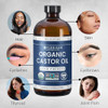 Florisan Organic Castor Oil 16oz Glass Bottle Cold Pressed HexaneFree NonGMO 100 Pure Castor Oil for Hair Growth Skin La