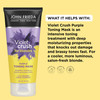 John Frieda Violet Crush Purple Toning Mask Removes Brassy Tones Smooths Damaged Hair Cuticles for Cooler More Luminous