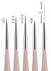 Beaute Galleria 5 Pieces Nail Art Brush Set with Liners (4mm, 7mm, 9mm) Striping Brushes (5mm, 25mm), for Thin Fine Line Drawing, Detail Painting, St