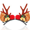 BARTOSI Christmas Reindeer Hair Clips Deer Antlers Hair Clips Christmas Hair Accessories for Women and Girls (Pack of 2)