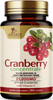 Cranberry Pills Supplement 25,000mg - Fresh Cranberry Equivalent with Vitamin C & E - Urinary Tract Health Support, Sugar Free Formula, Fruit Powder