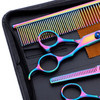 YUYTE Professional Hair Cutting Shears Set, Barber hair Cutting Scissors Thinning Shears Sharp Blades Hairdresser Haircut Stainless Steel Rainbow Col