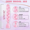 Ombre Braiding hair synthetic Crochet braids twist 24inch 5pcslot 100g Ombre two three tone Jumbo braid hair extensions