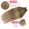 Clip in Hair Extensions Real Human Hair Brown Clip in Extensions 120G 14 Inch Thick Hair Extension for Women 7 Pcs