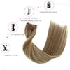 Clip in Hair Extensions Real Human Hair Brown Clip in Extensions 120G 14 Inch Thick Hair Extension for Women 7 Pcs
