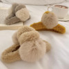 2PCS Pom Pom Faux Fur Hair Clip Large Fluffy Plush Claw Hair Clips for Women Girls Hair Jaw Clips Tiny Hair Winter