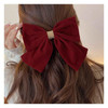 Velvet Hair Bow Red Bow Hair Clips Ribbon Velvet Hair Barrettes Clip Large Bowknot Hairpin Velvet Bow Headwear Barrette Scrunchies Ponytail Hair Styl