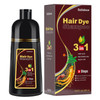 Bablabear Dark Brown Hair Color Shampoo for Gray Hair 500ML Instant Hair Dye Shampoo for Men Women3 in 1 Color Shampoo