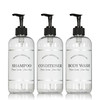 Clear Refillable Shampoo and Conditioner Bottles Body Wash Shampoo and Conditioner Dispenser PET Plastic Shampoo Bottles
