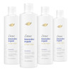 Dove Shampoo 4 count Intensive Repair for Damaged Hair with BioProtein Care Technology and Amino Serum 12 Fl Oz